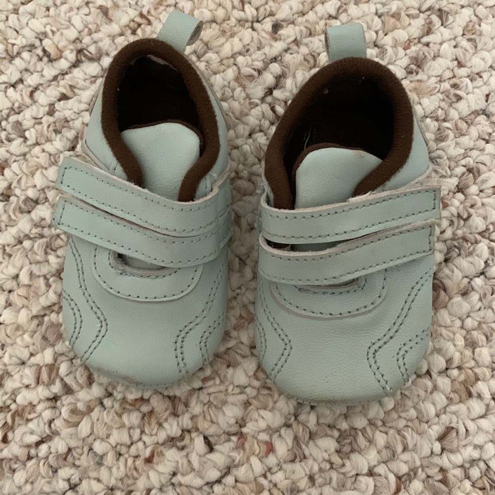 Restoration Hardware baby shoes blue